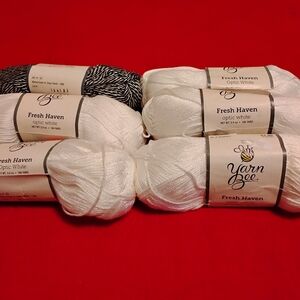 Hobby Lobby Yarn Bee Fresh Haven Optic White and Black Yarn